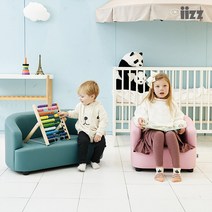 [이쯔] 나나 1인용 아기쇼파 / 유아 어린이 선물 책상 의자 소파, 색상:라이트그린