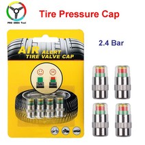 차압계 자동차 타이어 압력 표시기 캡 공기 경고 12V 24V 트럭 정장 자동 모니터 센서 TPMS 4 개타이어 기압알람, 1820