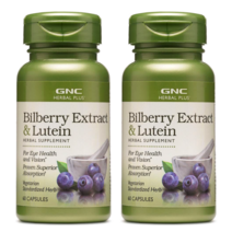 GNC 빌베리 루테인 추출물 안토시아닌 메리골드 Bilberry Lutein 60 캡슐 2팩, 1개, 기본