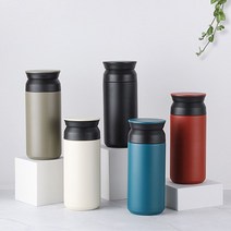 텀블러 트래블 주문제작 각인 350ml 스테인레스 보냉 보온 진공 스텐 아이스, 쿠팡 카키(+각인추가)