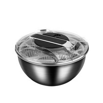 가정용 스테인리스 야채 건조기 수동 과일 배수 바구니 주방 휴대용 접시 세척 및 건조 분지 야채 탈수기 대용량야채탈수기 야채탈수기대형, 손으로 눌러 야채 세척 및 건조 분지