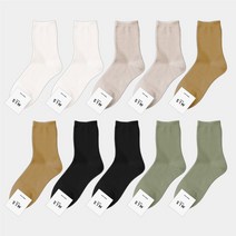 여성양말 프리미엄 골지 여자 무지양말 10켤레 세트