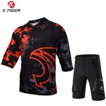 XTiger퀵 드라이 자전거 의류 중간 소매 DH 셔츠 다운힐 저지 통기성 사이클링 세트