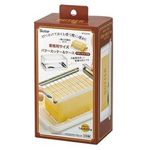 스케이터 스텐 버터 컷터 보관케이스 컷터 + 포크 화이트 450g 대형 사이즈, (10.7 x 19 x 7.7 cm) 대형 사이즈