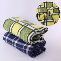 차박이불 군용 블랭킷 무릎 쇼파 집순이 체크 대형 항공담요 감성캠핑, 블루