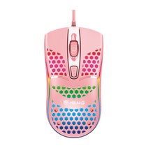 DFMEI 마우스 홀 발광 게임 유선 USB, 핑크색, 규격 없음