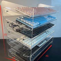 키보드진열대 아크릴 스탠드 거치대 보관함 디스플레이 받침대 전시대 랙 다층, B. 6레이어