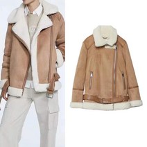 [KYO컴퍼니] ZARA 퍼카라 무스탕 스웨이트 가죽 벨트 재킷 겨울