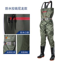 갯벌체험 해루질 가슴장화 무릎 전신 장화 고무 허벅지 낚시 얼레채비 바다 물, 39, 모델 3 - 방수 지퍼 나일론 모델