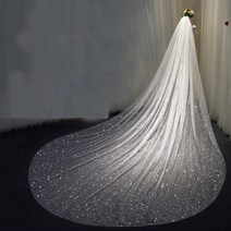 면사포 셀프웨딩 웨딩베일 롱베일 숏베일 머리띠 블링 블링 신부 베일, 샴페인, 350cm