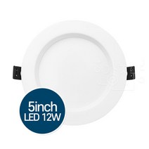 호강조명 LED 5인치 매입등 12W 플리커프리, 주백색(아이보리빛)