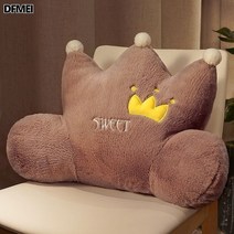 DFMEI 크라운 허리보호대 쿠션 의자 등받이 쿠션 사무실 오래 앉기 허리베개 시트 허리 쿠션 소파 허리 쿠션, 토끼털을 닮은 보라색 왕관