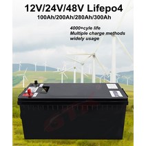 차량용배터리 파워뱅크 인산철 배터리 충전기GTK-LiFePo4 배터리 12V 24V 48V 100Ah 400Ah 리튬 철 인산, [03] 12V 300Ah
