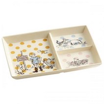 푸우캐릭터 사각 멜라민수지 분리 간식 쟁반 귀여운 캠브로트레이