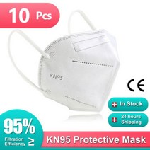 FFP2 마스크 KN95 인증 마스카라 FPP2 Homologada Cubrebocas 페이스쉴드 위생 플라스틱 KN 95 10/50/100 피스, 10피스-화이트-Adult