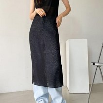 바보사랑 여자 린넨나시 민소매 레어어드용 스판 일자 롱원피스.옷자락(무료배송)