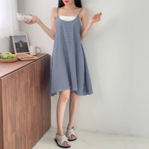 하젤 리제트 체커 뷔스티에 원피스_M1650