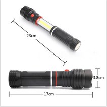 New LED COB Flashlight Waterproof Telescopic with Tail Magnet Powerful Lanterna Outdoor Portable Tor, 01 파란_02 Wtth 4 AAA Battery