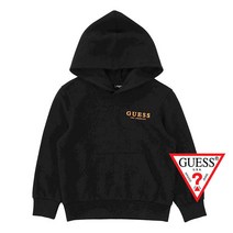 게스키즈빅주머니 백나염 패밀리 공용 블랙 후드 티셔츠 G01KDT061B1공용 후드티