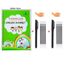 글씨교정 캘리그라피 영어필기체연습 서예에 대한 새로운 재사용 가능한 책 카피북 영어 단어 필기 연습 쓰기 책 장난감 magic book2022, 1권포함2세트