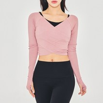뮤즈마인 - 와이드 브리제 커버업 슬리브 핑크 요가복 필라테스 상의 커버업 헬스 테니스 홈트 발레 폴웨어 크롭 여리핏, L, 카키