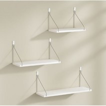 엔템 무타공 벽선반 장식대 무지주 북 선반, 무타공벽선반+요술못2개_화이트30cm