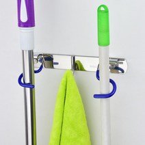 걸레 빗자루 홀더 벽걸이 청소 도구 걸이 랙 공간 절약 튼튼한 빗자루 걸레 핸들 홀더, 2 mop holders