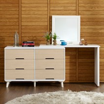 도린 와이드 화장대 세트, 화이트