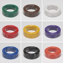 KIV 연선 1.5SQ 300/500V이하 VSF 부드러운 비닐 절연전선 200M/1롤 갈 녹 녹황 백 적 주황 청 황, 1.5 SQ, 흑색
