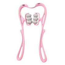 회전 촘촘 돌기 경추 목 어깨 마사지기 목 마사지 롤러 수동 마사지기, pink