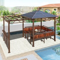 야외정원그네 원목그네 정원용 그네 베란다 보드 동력 시니어 만들기 방부목 야외정원그네의자2인용, 러원량정 포도대 (무그네 곤돌라)