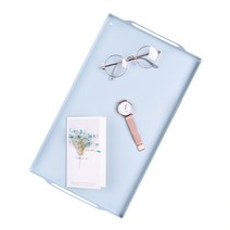 쉬운가게 파스텔 철재 트레이 손잡이쟁반, 블랙
