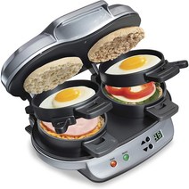미국정품 해밀턴비치 듀얼 샌드위치 브런치 메이커 맥모닝 기계 만들기, 좌절 없는 포장