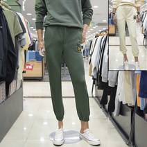 지프 남녀공용 기본 와펜로고 트레이닝 팬츠(JN3TSU998_KH)