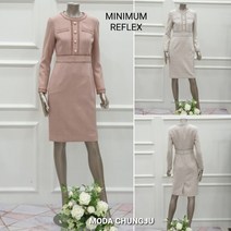 미니멈 트위드 펄버튼 H 원피스55 66 77 MVDGWO0110 PK