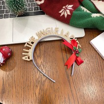 Ogfaour크리스마스 머리띠 선녀 슨리본 털뭉치 머리띠 소녀 귀여운 사슴뿔 머리띠 하트머리 액세서리B23418