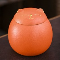 강아지 추모함 반려동물 유골함 도자기 재 항아리 봉인된 화장 장례 유골 기념품 동물 개, 주황색, 8.5x8.7cm