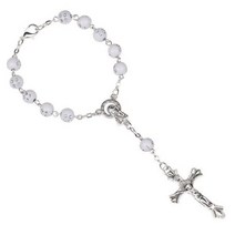 천주교 가톨릭 묵주 팔찌 혼합 색상 비즈 성모 마리아 센터 피스 INRI Crucifi Auto Rosary, CR75 j