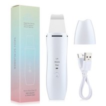 아쿠아필 기계 삭피기 초음파 스킨 케어 스크러버 주걱 얼굴 마사지 각 블랙 헤드 제거 페이셜 필링 리프팅 뷰티 디바이스 150834, 화이트
