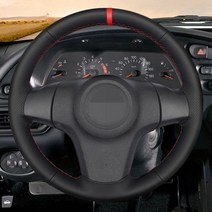 Chevrolet Niva 2009-2017 (3-Spoke) Vauxhall Corsa (D) Opel Corsa (D) 용 소프트 블랙 인조 가죽 자동차 핸들 커버, 보여진 바와 같이