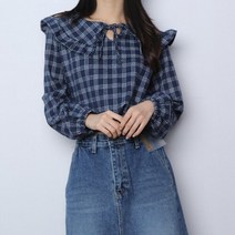 세라 체크 밴딩 블라우스