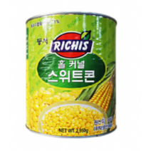 동서 리치스 홀 커넬 스위트 콘 통조림, 2.95kg, 2개