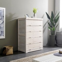 [우아미아이] [우아미가구]패터슨 레드파인원목 워시도장 서랍장 5단, 색상:워시(도장)