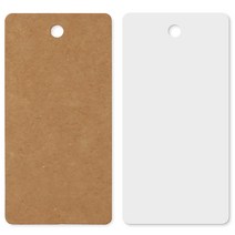 종이 크라프트 택 100장 무지 흰색 텍 행택 프라이스택 Kraft Tag 4x8cm, 4각 - 4 x 8 cm / 크라프트