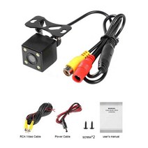 자동차 차량 후방 카메라 차량용 비디오 튜닝 후면보기 카메라 범용 12 LED 비전 백업 주차 역방향 카메, 04 4 led camera_01 12V