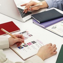 고급커버 회사 업무용 라인 노트 (B6사이즈 유선/얇고 가벼워 휴대성좋음/180도펼침 반양장제본/투명 커버 포켓), 3. 라벤더