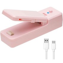 원형실링기 과자봉지밀봉 미니 가정용 고주파 비닐밀봉기 충전 실러 가방 플라스틱 패키지 실러 열 식품 닫기 가방 휴대용 밀봉 기계 열 가방 실러 보관 식품 주방, 분홍색