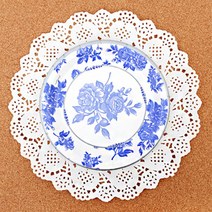(주)파티해 파티접시 블루꽃-18cm (6입), 1개
