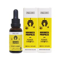 뉴와이즈 뉴질랜드 키즈비즈 프로폴리스 원액 액상 리퀴드 30ml x2개 면역 유아 어린이 영양제 구강 목건강, 2개