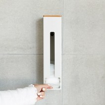 부착식 벽걸이 비닐봉지 수납 케이스 비닐봉투 정리함 주방 욕실 정리함 디스펜서 홀더, 화이트520907 L5